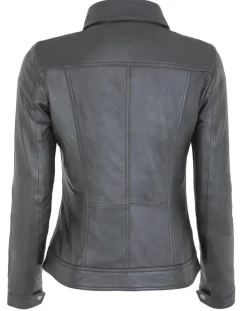 Outlet Chyston Veste en Cuir d'Agneau Christine noire