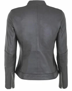 Chyston Veste en Cuir d'Agneau Clara noire
