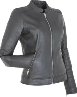 Chyston Veste en Cuir d'Agneau Clara noire