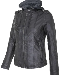 Chyston Veste en Cuir Djaya noire