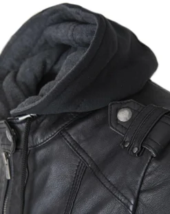 Chyston Veste en Cuir Djaya noire