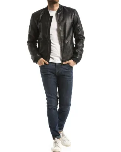 Homme Blue Wellford Veste en Cuir Douro marine