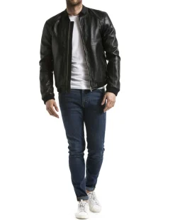 Outlet Blue Wellford Veste en Cuir Douro noire