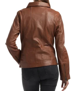 Discount Chyston Veste en Cuir Elodie cognac