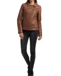 Discount Chyston Veste en Cuir Elodie cognac