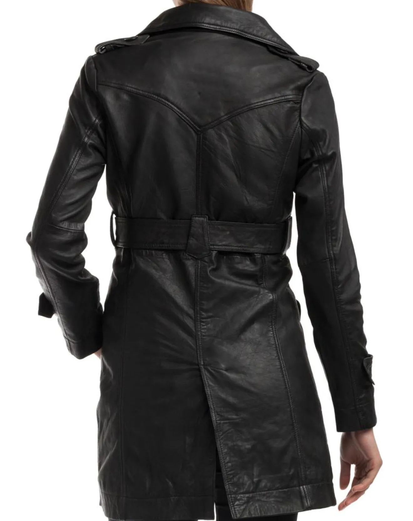 Femme Chyston Veste en Cuir Elsa noire