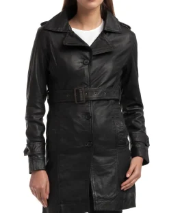 Femme Chyston Veste en Cuir Elsa noire
