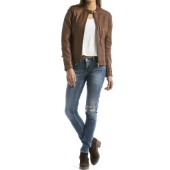 Hot Blue Wellford Veste en Cuir Euphrate cognac