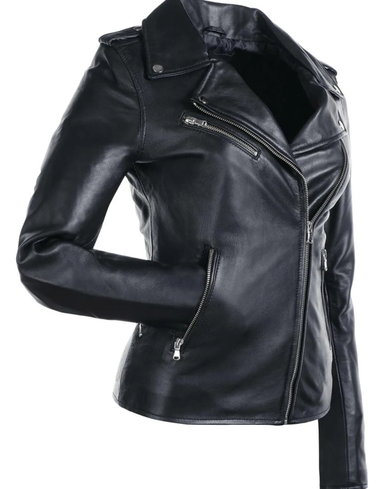 Hot Chyston Veste en Cuir Hortence noire