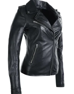 Hot Chyston Veste en Cuir Hortence noire