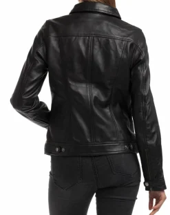 Femme Chyston Veste en Cuir Idaline noire