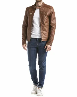 Outlet Blue Wellford Veste en Cuir Idannus cognac