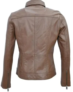 Discount Chyston Veste en Cuir Isia cognac