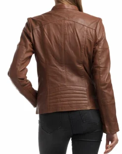 Femme Chyston Veste en Cuir Ivette cognac