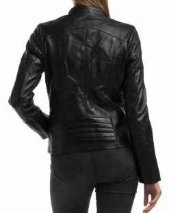 Femme Chyston Veste en Cuir Ivette noire