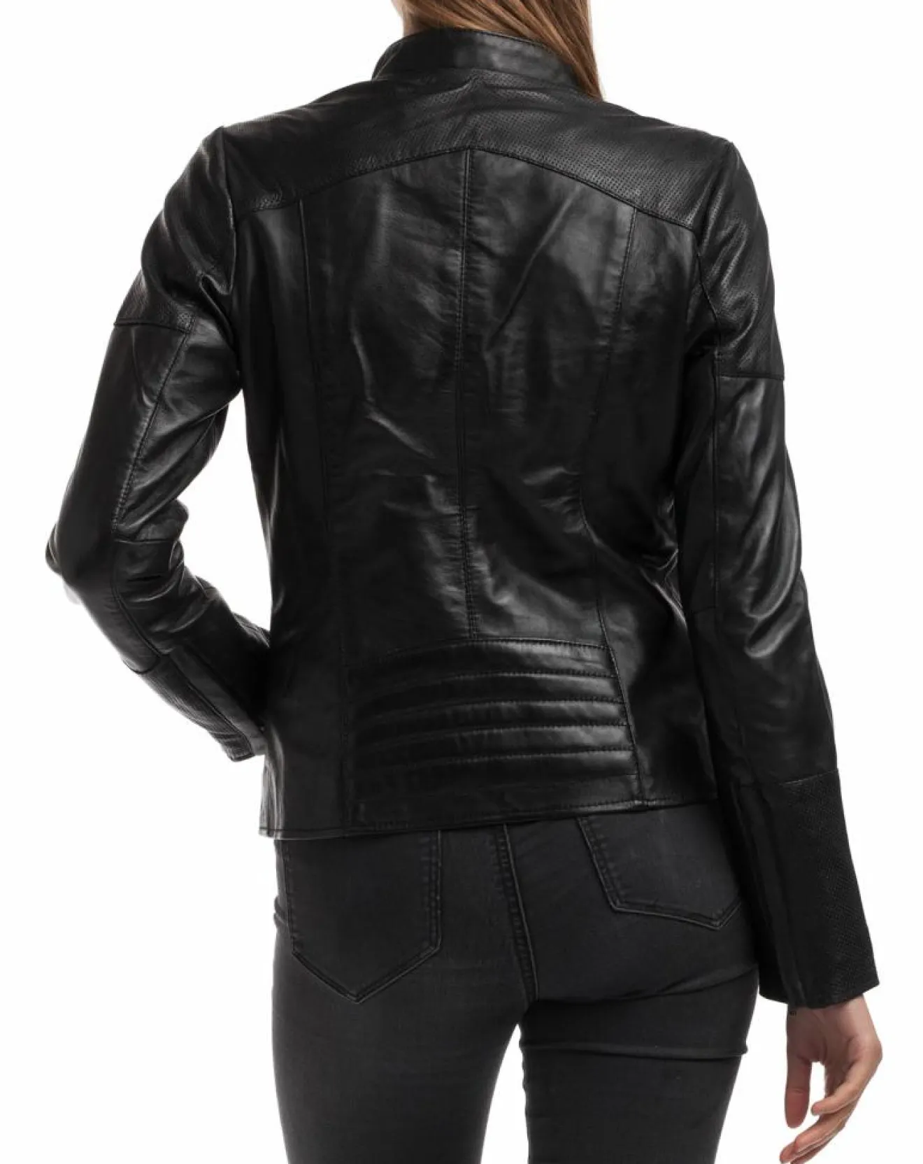 Femme Chyston Veste en Cuir Ivette noire