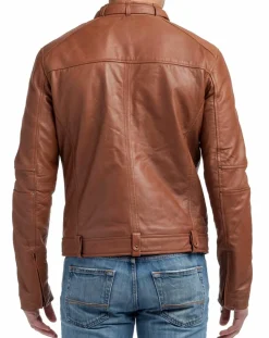 Online Chyston Veste en Cuir Jacky cognac