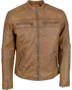 Hot Chyston Veste en Cuir Jefferson cognac