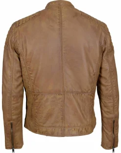 Hot Chyston Veste en Cuir Jefferson cognac