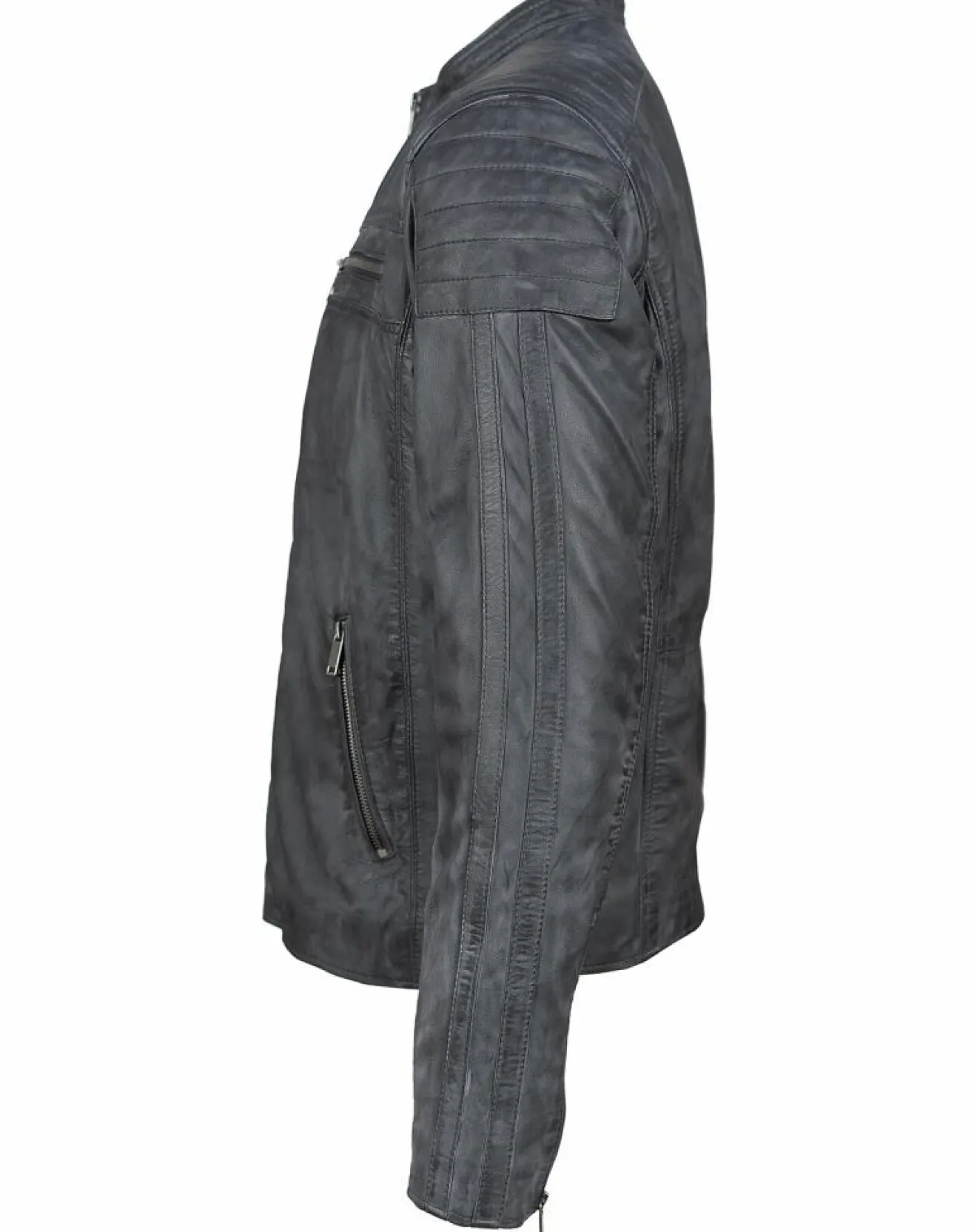 Homme Chyston Veste en Cuir Jefferson noire