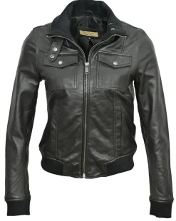 Chyston Veste en Cuir Kaia noire