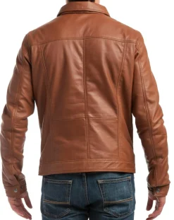 Sale Chyston Veste en Cuir Karlton cognac