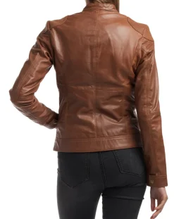 Hot Chyston Veste en Cuir Katia cognac