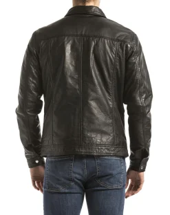 Outlet Blue Wellford Veste en cuir Koluton noire