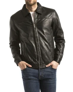 Outlet Blue Wellford Veste en cuir Koluton noire