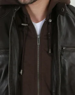 Best Chyston Veste en Cuir Leif marron