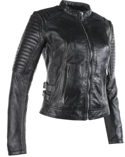 Femme Chyston Veste en Cuir Lena noire