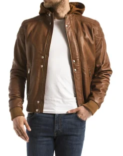 Best Blue Wellford Veste en Cuir Maros cognac
