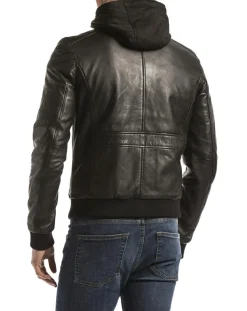 Outlet Blue Wellford Veste en Cuir Maros noire