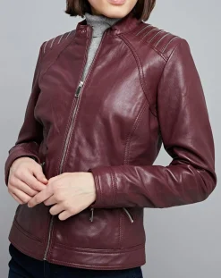 Sale Chyston Veste en Cuir Mercedes bordeaux