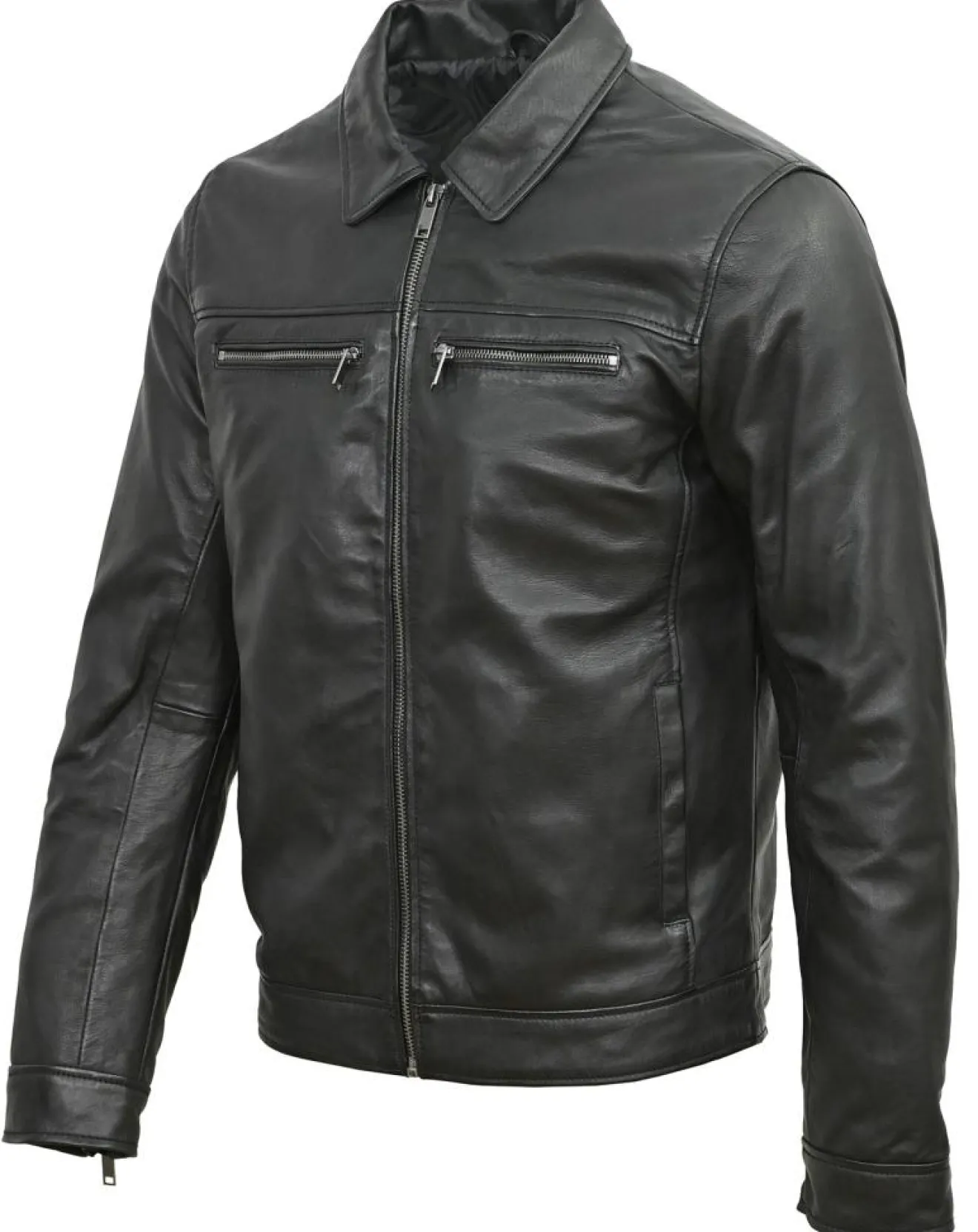Chyston Veste en Cuir Niort noire