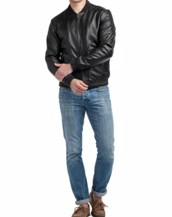 Chyston Veste en Cuir Norman noire