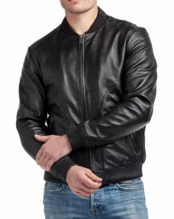 Chyston Veste en Cuir Norman noire