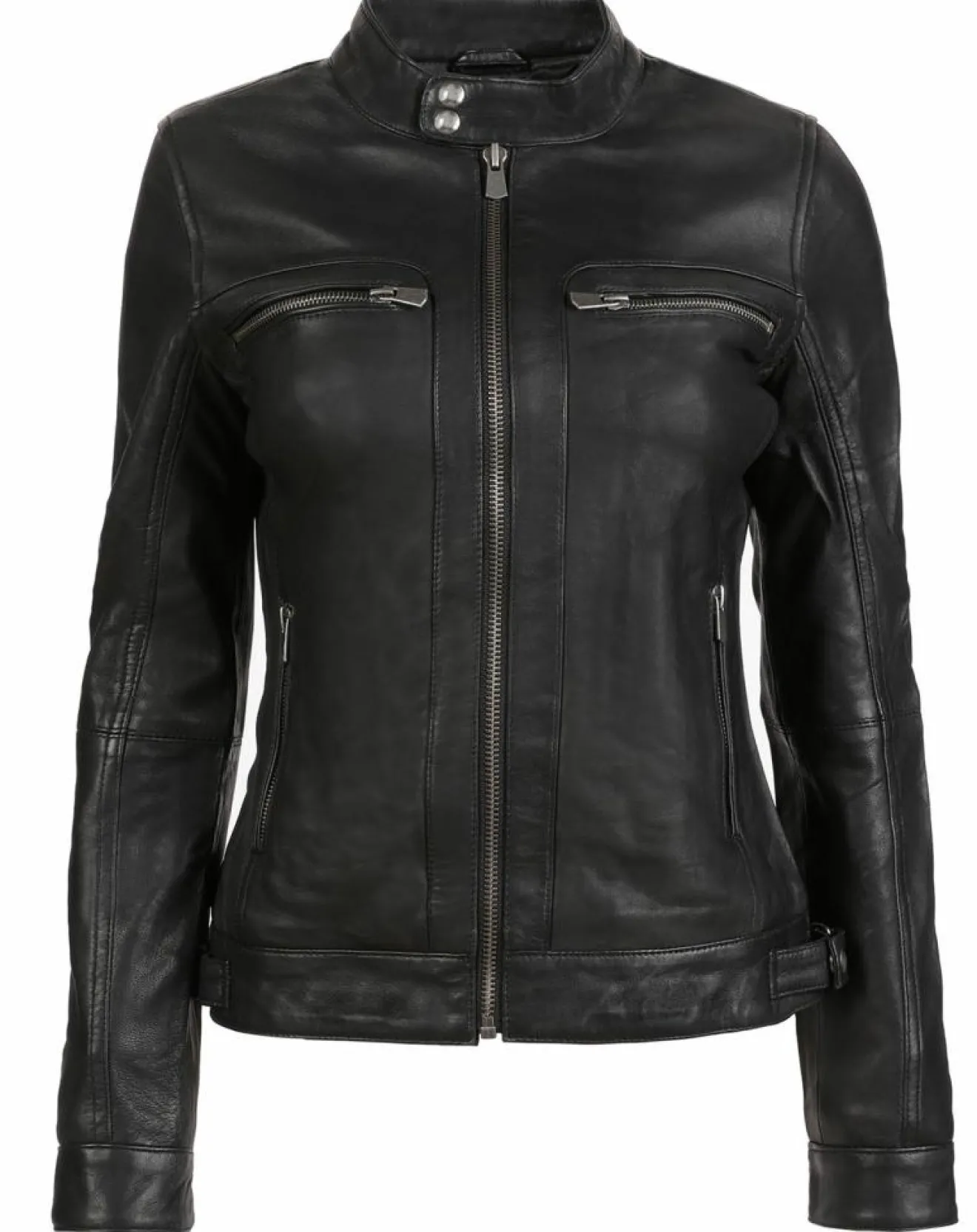 Femme Chyston Veste en Cuir Nyra noire