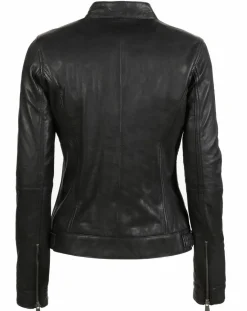 Femme Chyston Veste en Cuir Nyra noire