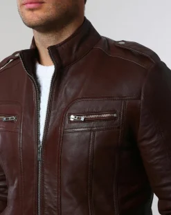 Outlet Chyston Veste en Cuir Pat marron