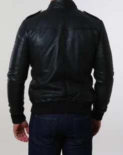 Clearance Chyston Veste en Cuir Pat noire