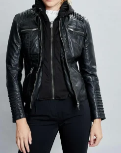 Online Chyston Veste en Cuir Pensacola noire