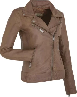 Femme Chyston Veste en Cuir Polly vintage cognac