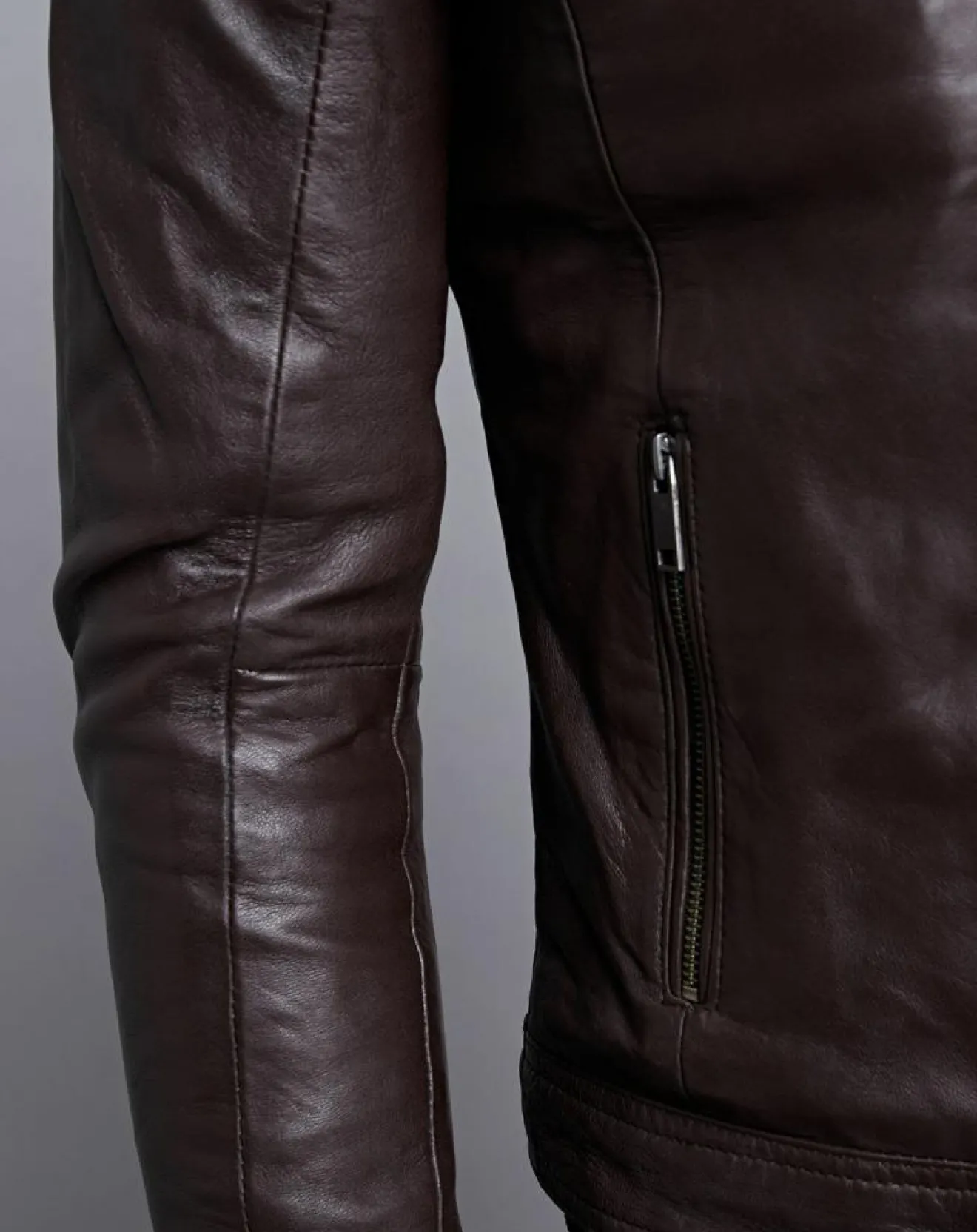 Sale Chyston Veste en Cuir Raphaël marron