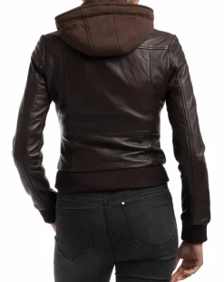 Femme Chyston Veste en Cuir Roxane marron