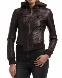 Femme Chyston Veste en Cuir Roxane marron