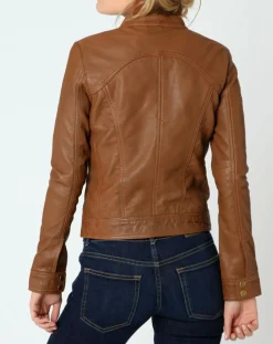 Online Chyston Veste en Cuir Sarah cognac