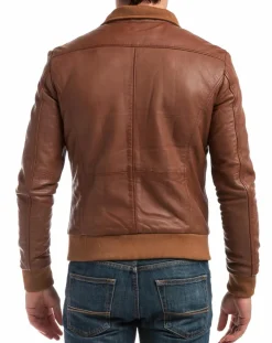 Discount Chyston Veste en Cuir Simon cognac
