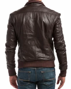 Sale Chyston Veste en Cuir Simon marron