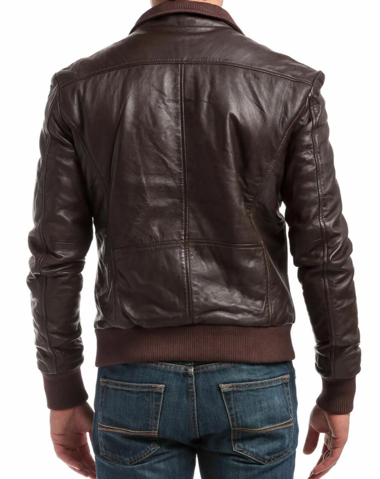 Sale Chyston Veste en Cuir Simon marron